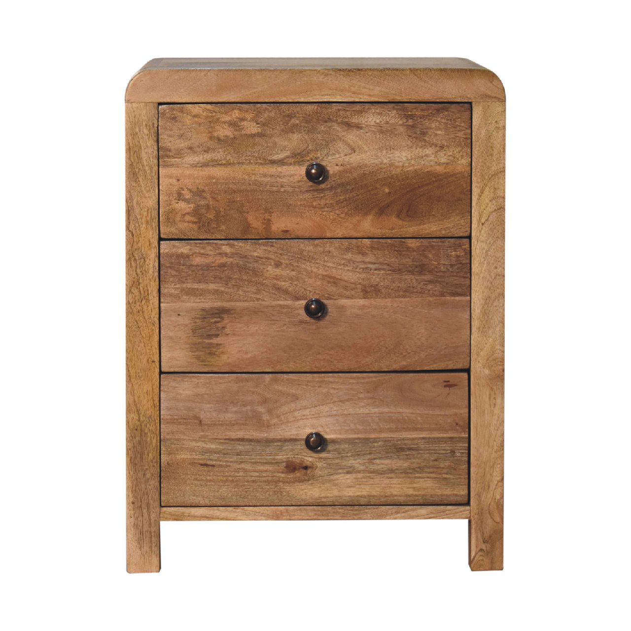 Aspen 3 Drawer Bedside Table in Oak-like Finish