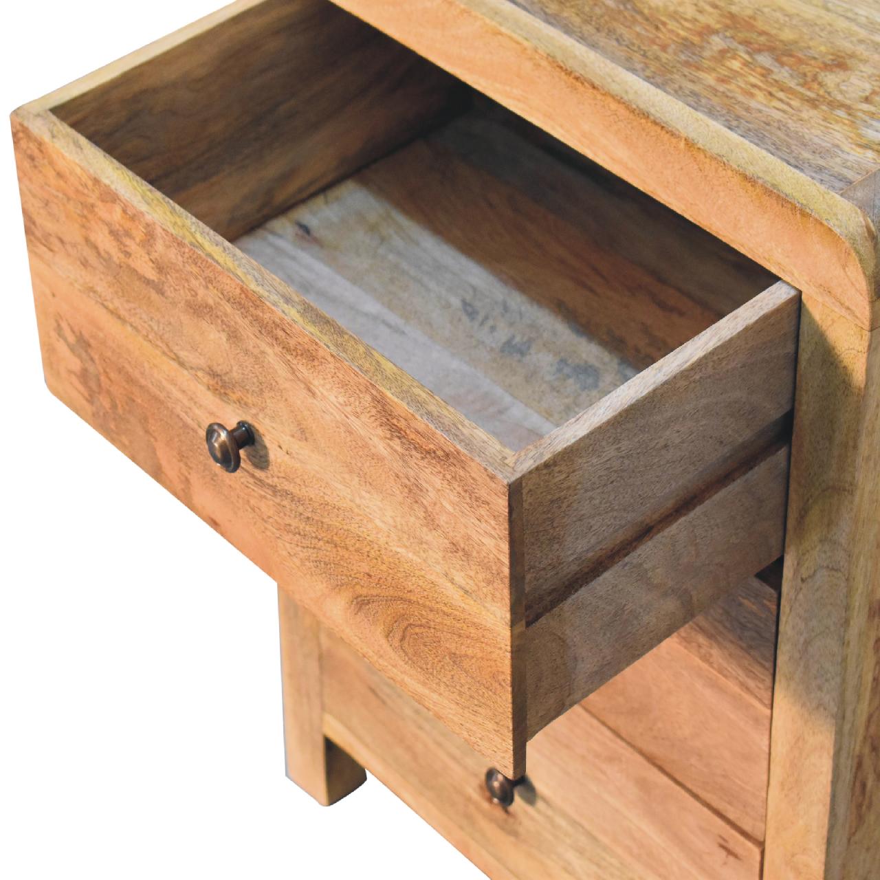 Aspen 3 Drawer Bedside Table in Oak-like Finish