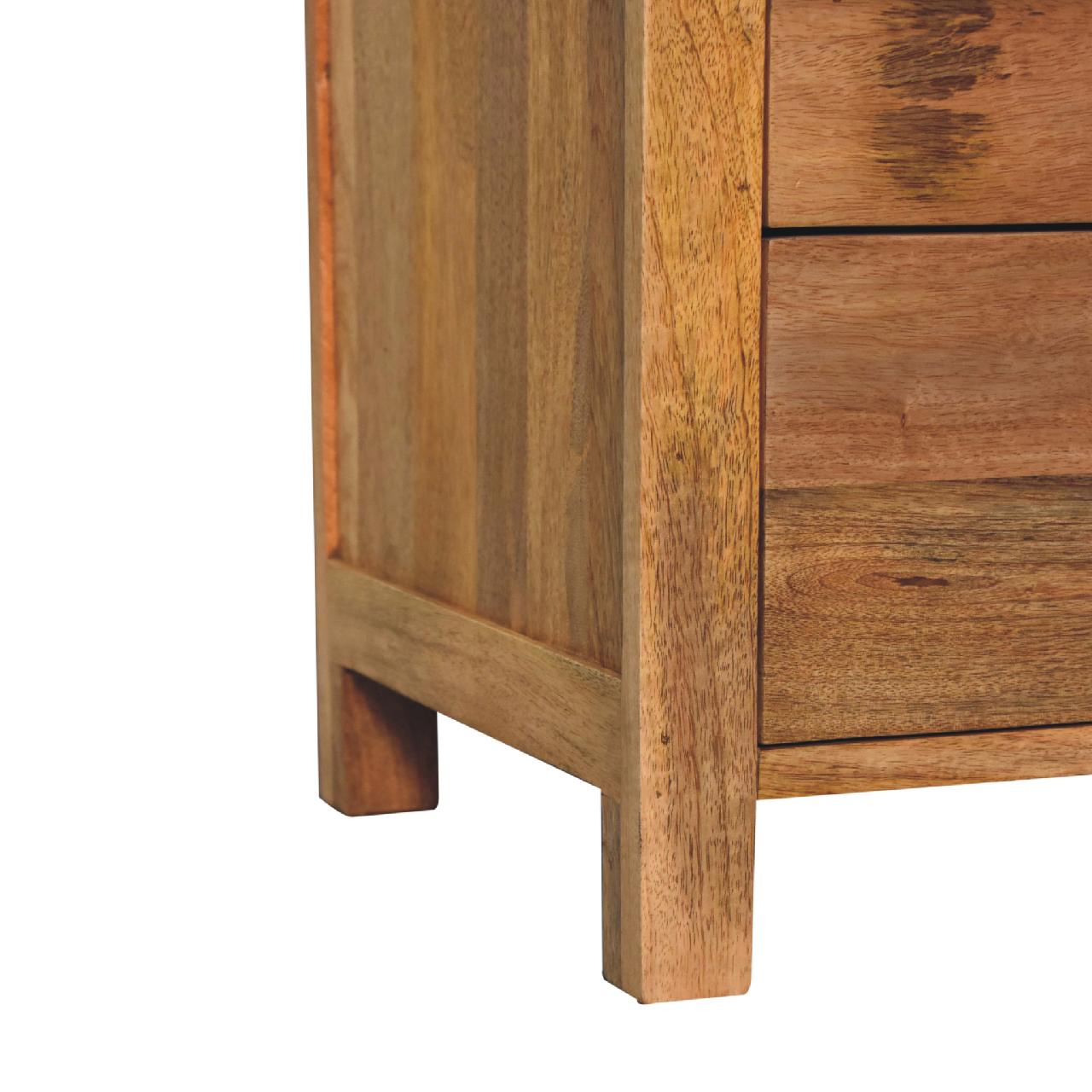 Aspen 3 Drawer Bedside Table in Oak-like Finish