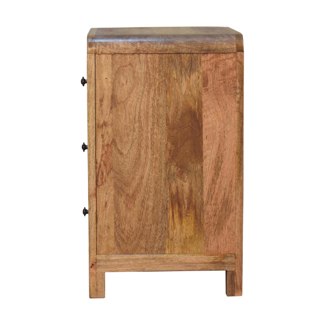 Aspen 3 Drawer Bedside Table in Oak-like Finish