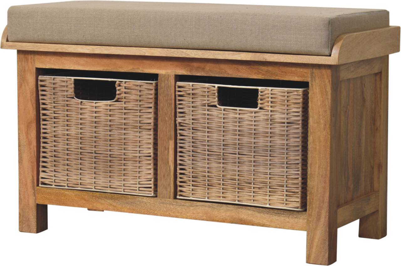 Rattan Basket Bench