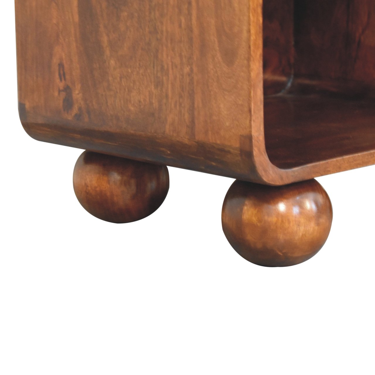The Arlo Woven Bedside Table in Chestnut Finish