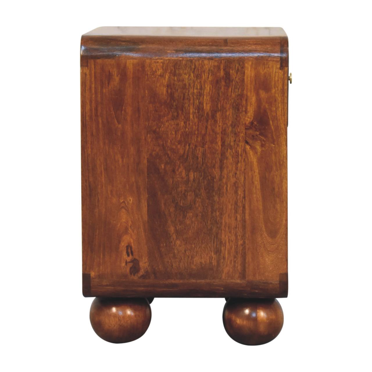The Arlo Woven Bedside Table in Chestnut Finish