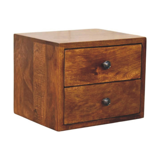 Solis Wall Mounted Nightstand in Chestnut Finish