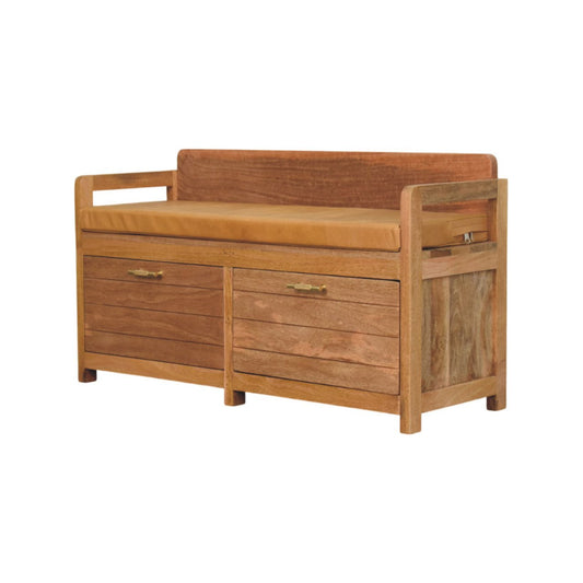 Oxford Storage Bench in Oak-like Finish