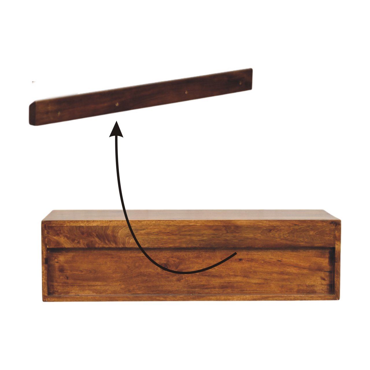 Lunar - Wall Mounted Media Unit in Chestnut Finish