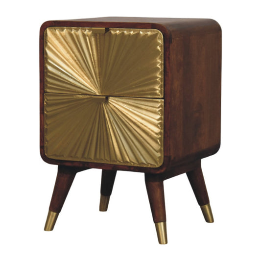 Avora - Brass Embossed Nightstand