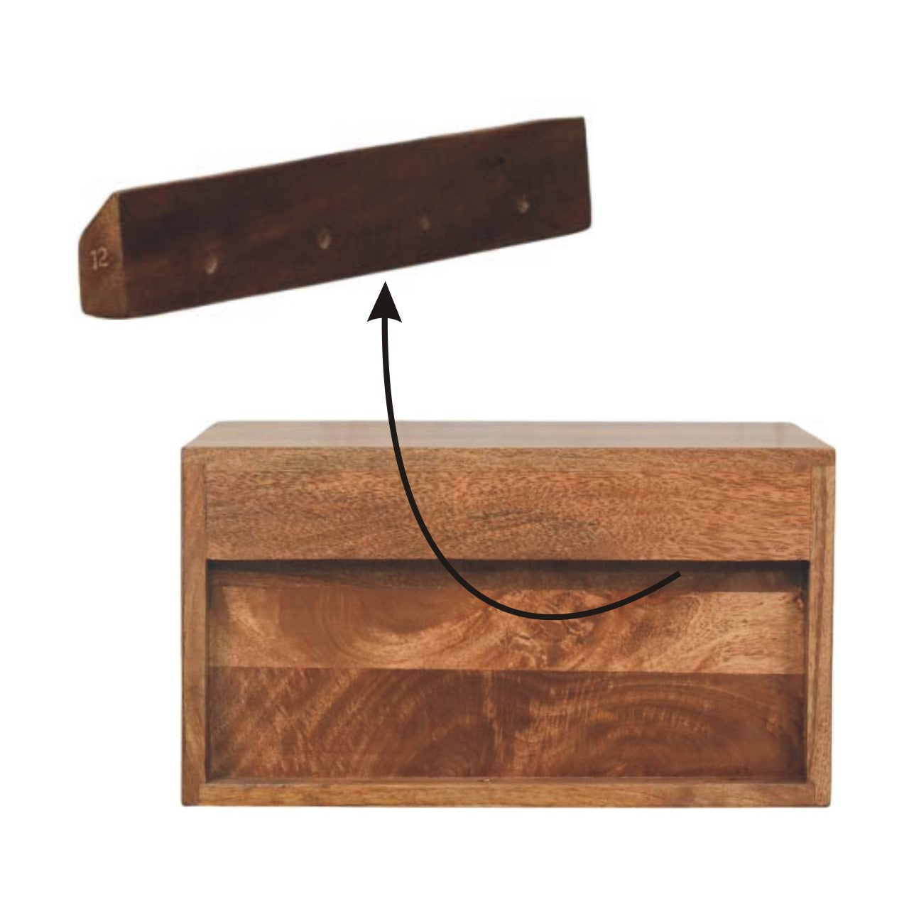 Arno - Wall-Mounted Nightstand in Golden Teak