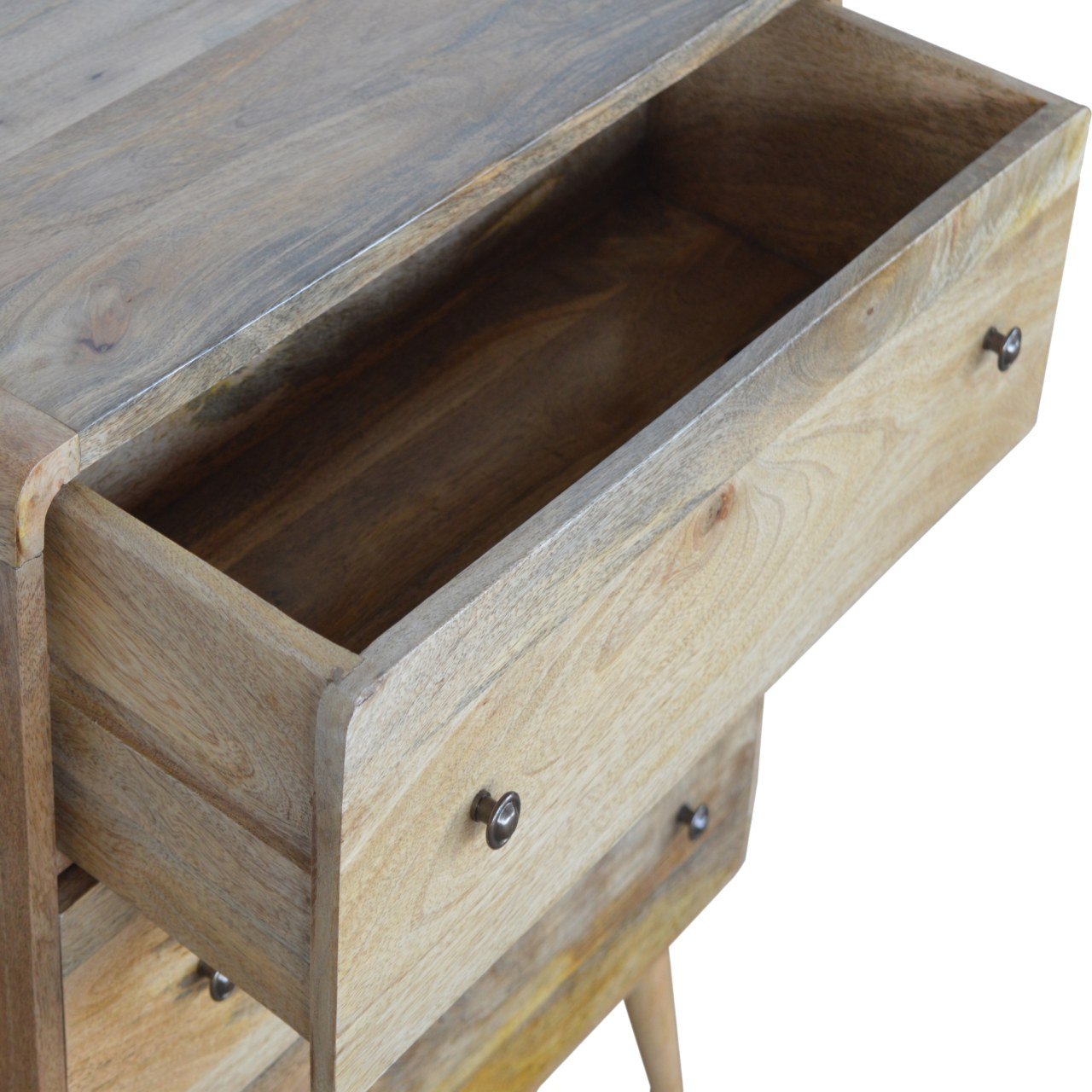 Rounded Scandinavian Chest in Oak-like Finish