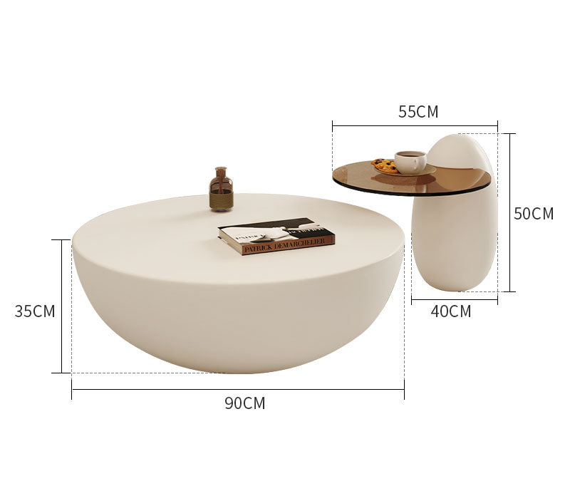 Oliver Marble Coffee Table, White| DC Concept
