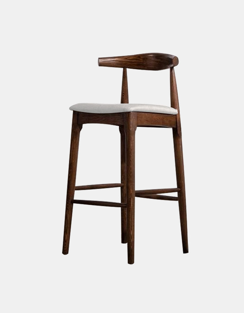 Hans Wegner CH32 Bar Stool, Oak/ Rosewood, Linen| DC Concept