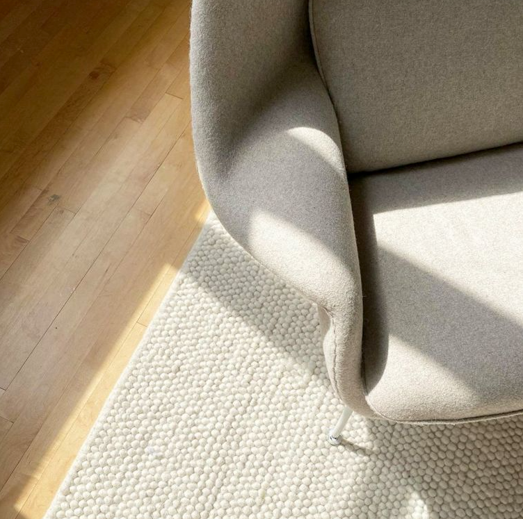 Womb Style Chair & Ottoman In Premium Velvet or Cashmere, White| DC Concept