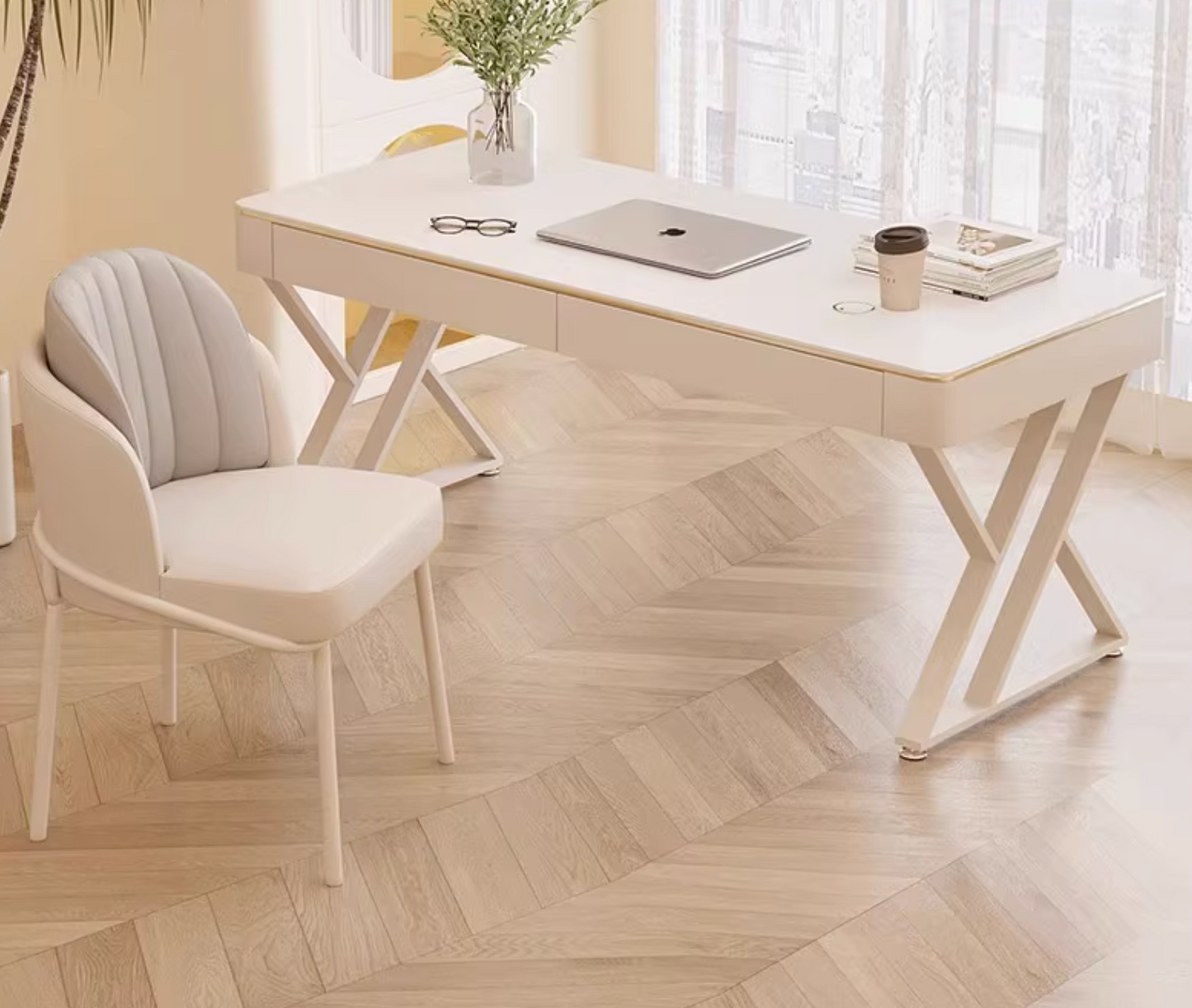 Loe Office Desk, White| DC Concept