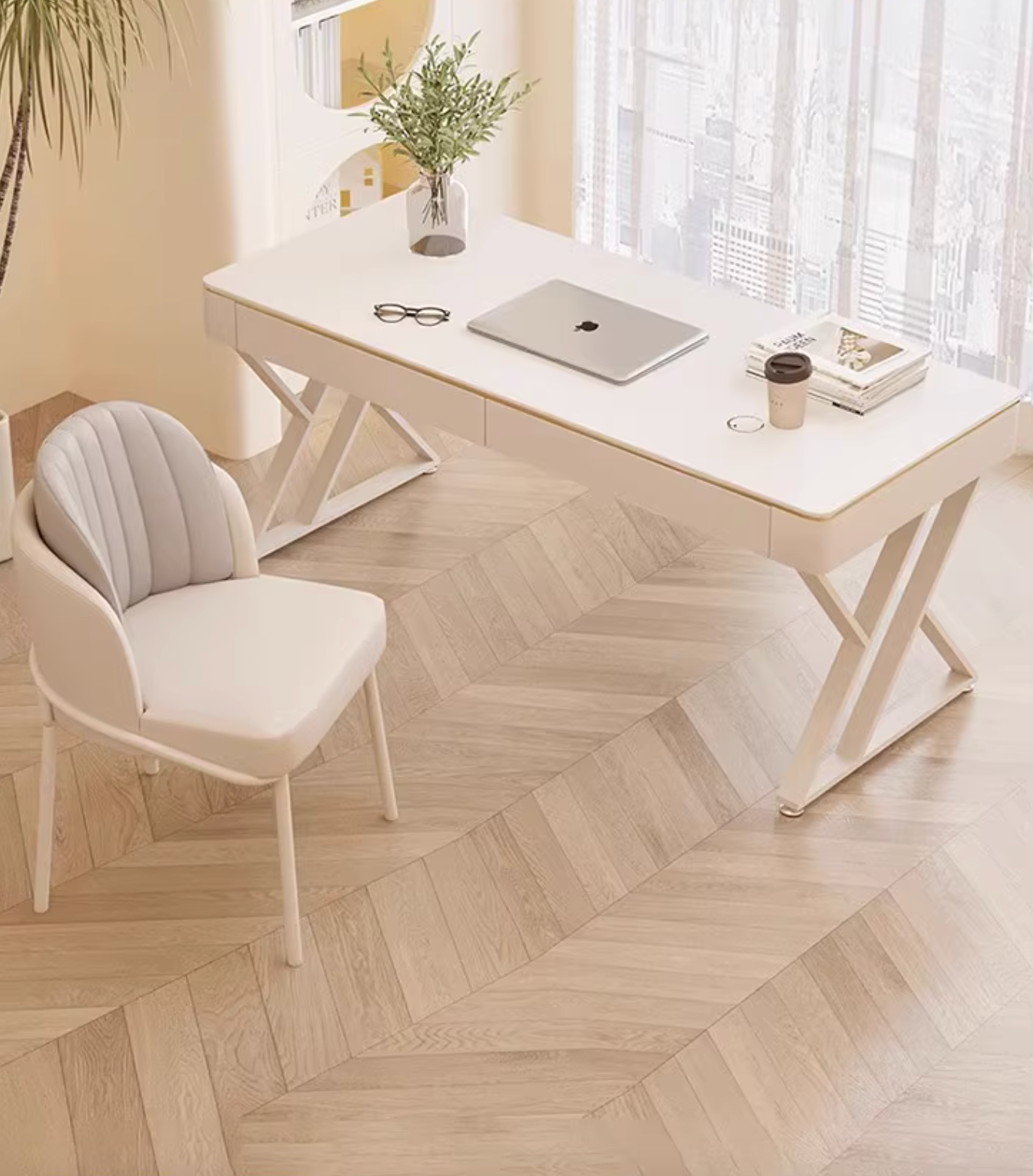 Loe Office Desk, White| DC Concept