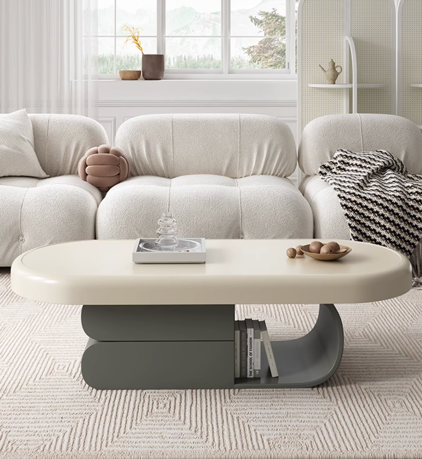 Freda Coffee Table, Milky White| DC Concept