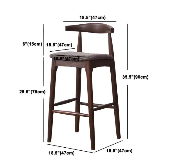 Hans Wegner CH32 Bar Stool, Oak/ Rosewood, Linen