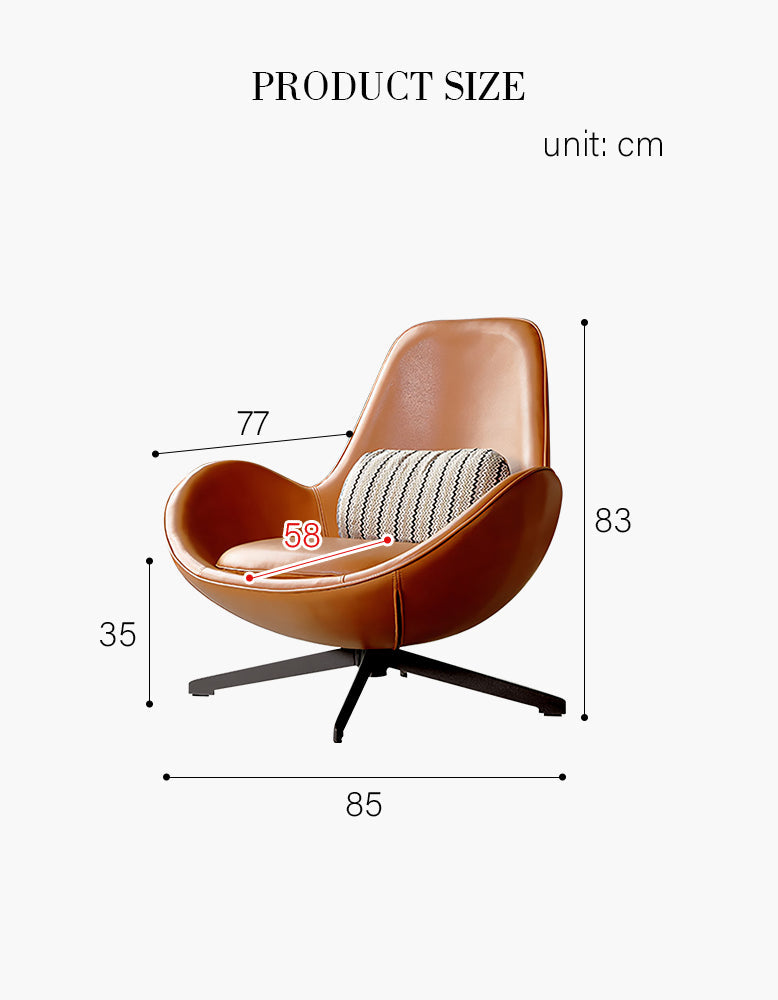 Snail Brown Chair, PU Leather