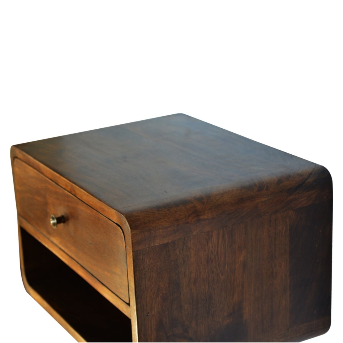 Chestnut Rounded Floating Bedside Table - V - LOOX