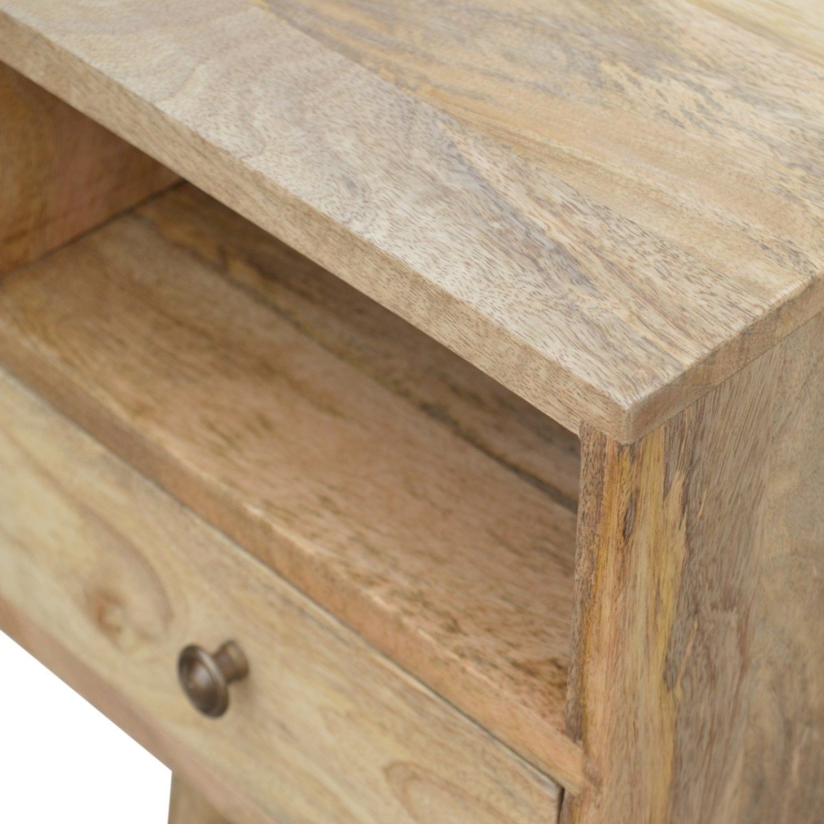 Mini Oak - ish Bedside Table - V - LOOX