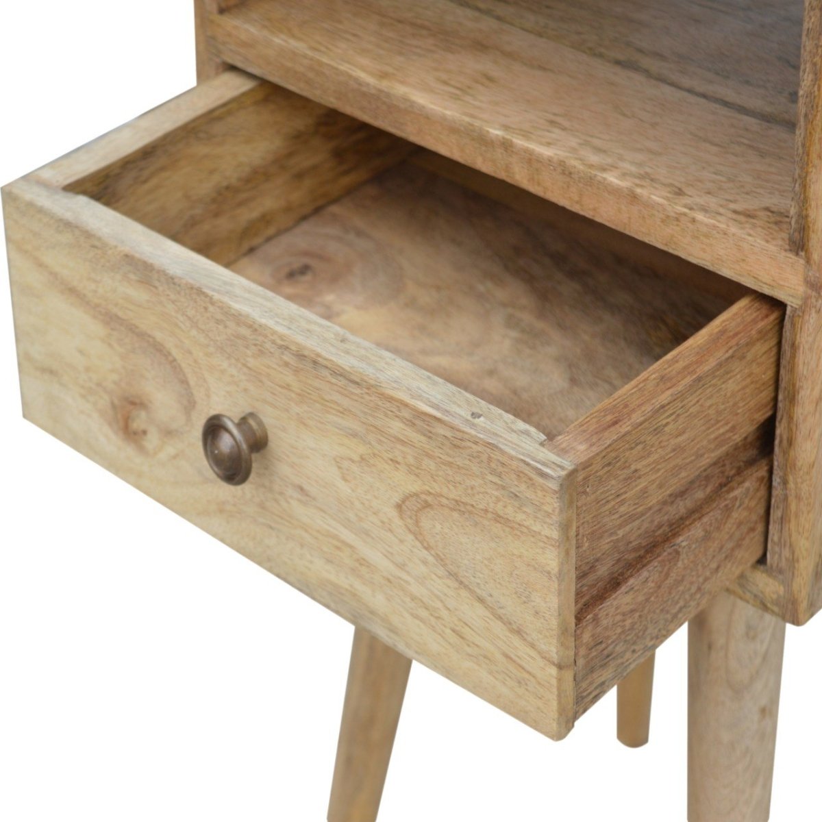 Mini Oak - ish Bedside Table - V - LOOX
