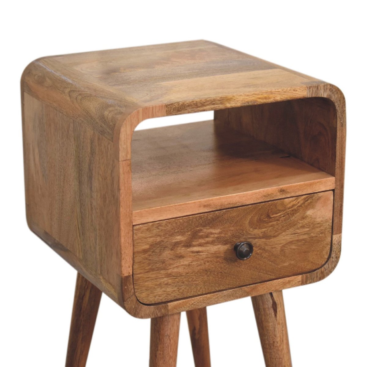 Mini Oak - ish Open Bedside Table - V - LOOX