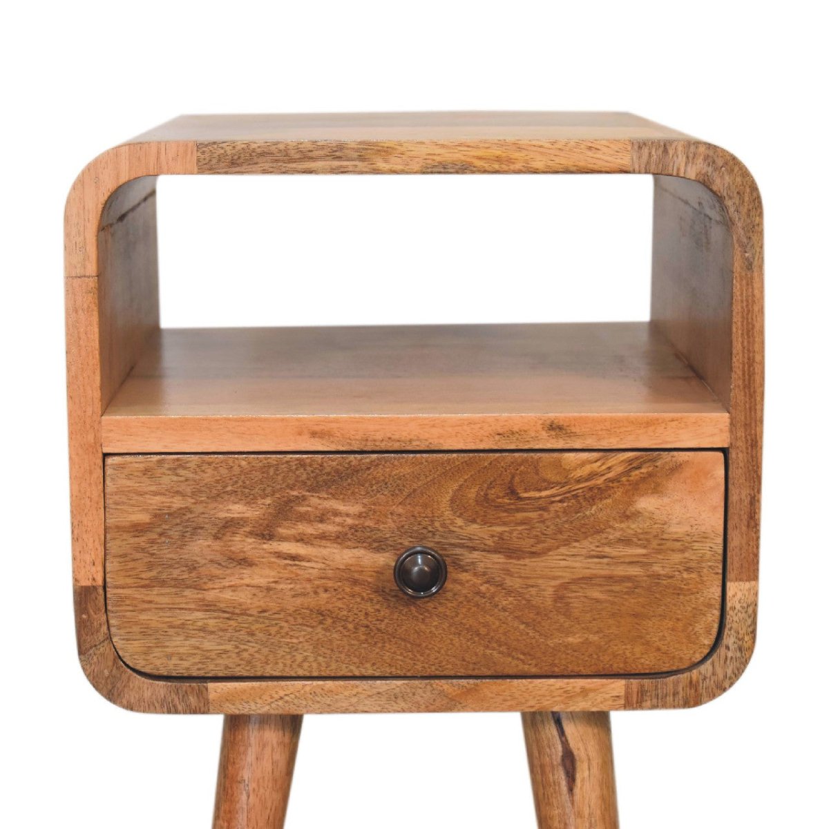 Mini Oak - ish Open Bedside Table - V - LOOX