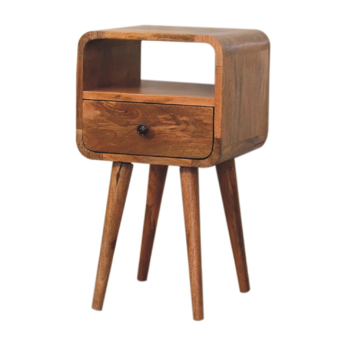 Mini Oak - ish Open Bedside Table - V - LOOX
