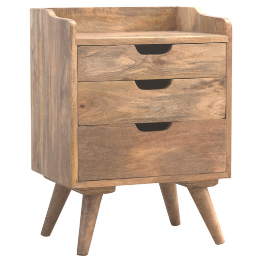 3 Drawer Gallery Bedside Table