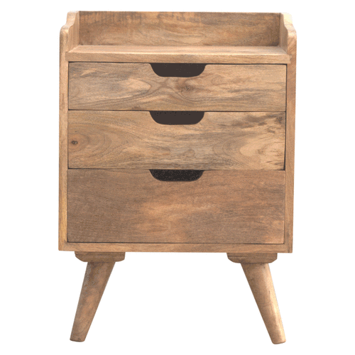 3 Drawer Gallery Bedside Table