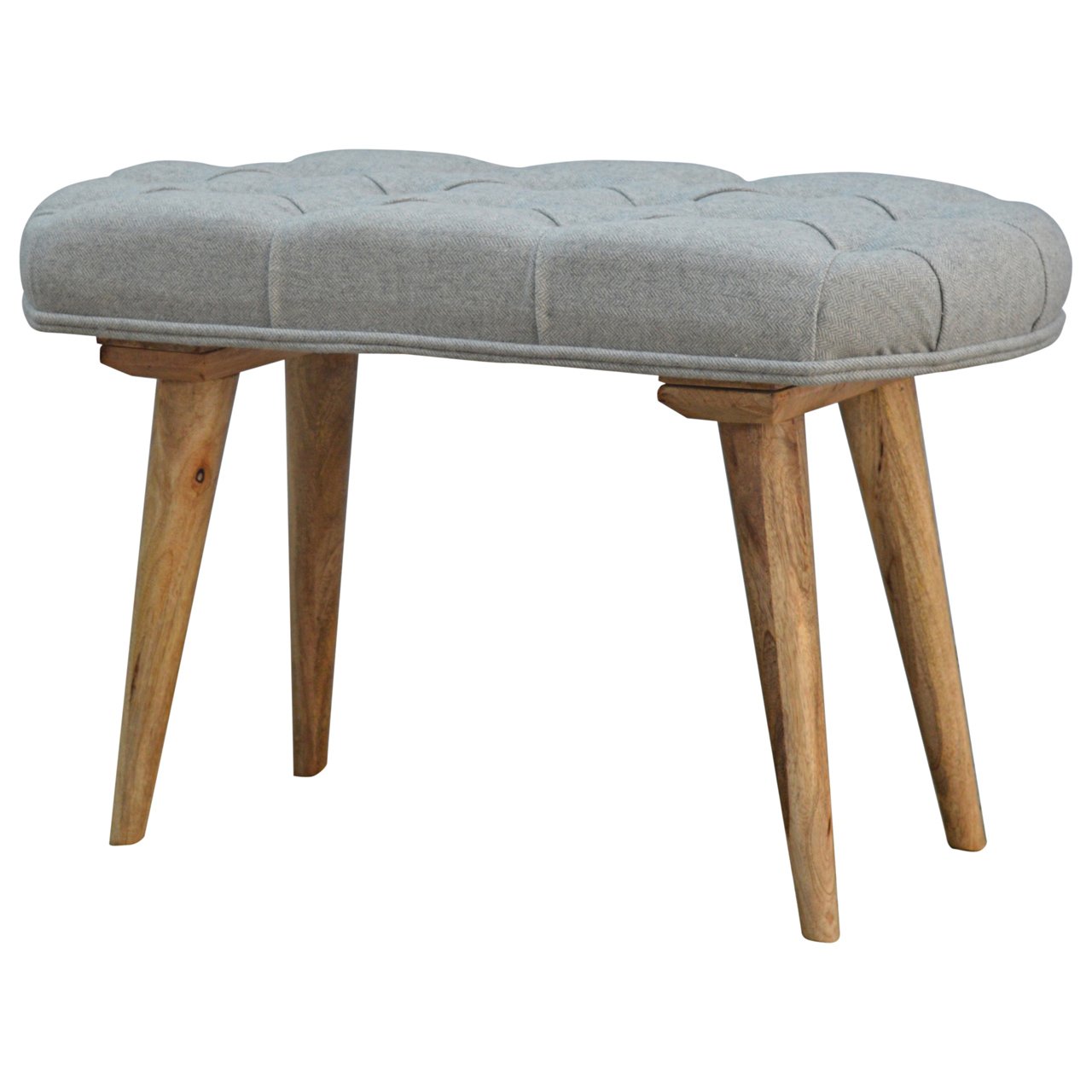The Ashbury Grey Tweed Vanity Bench