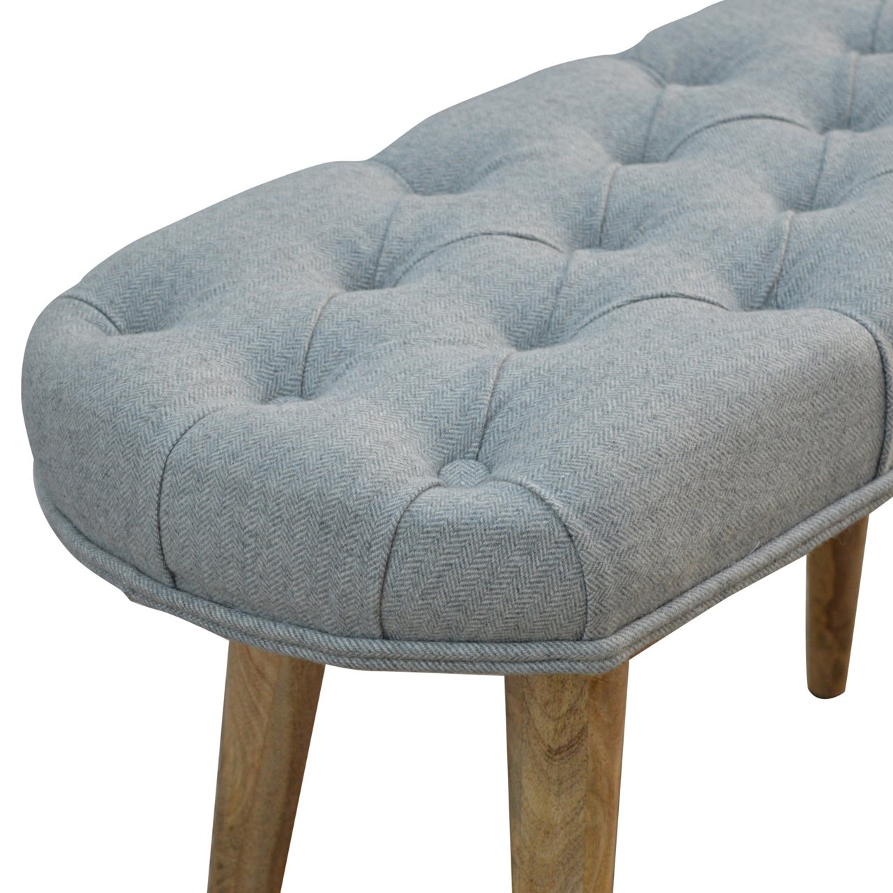The Ashbury Grey Tweed Vanity Bench