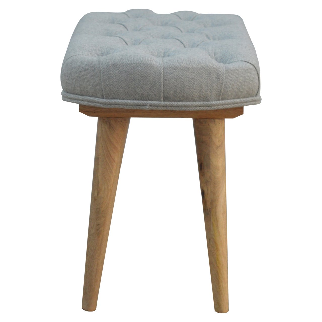 The Ashbury Grey Tweed Vanity Bench