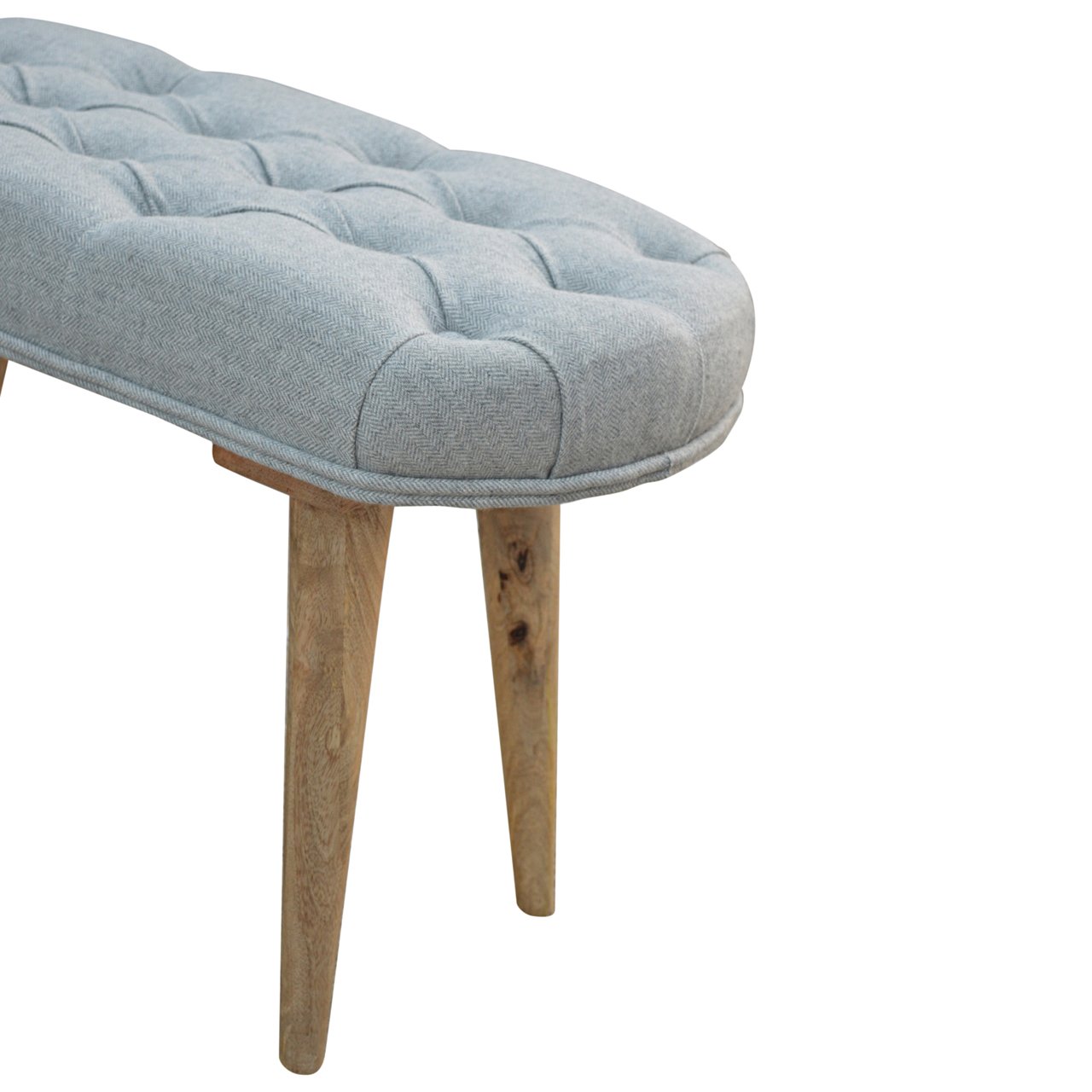 The Ashbury Grey Tweed Vanity Bench