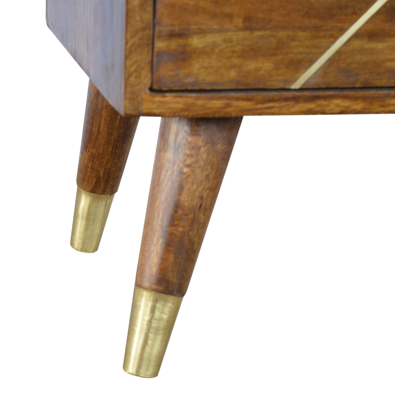 Golden Geometry Chestnut Bedside Table