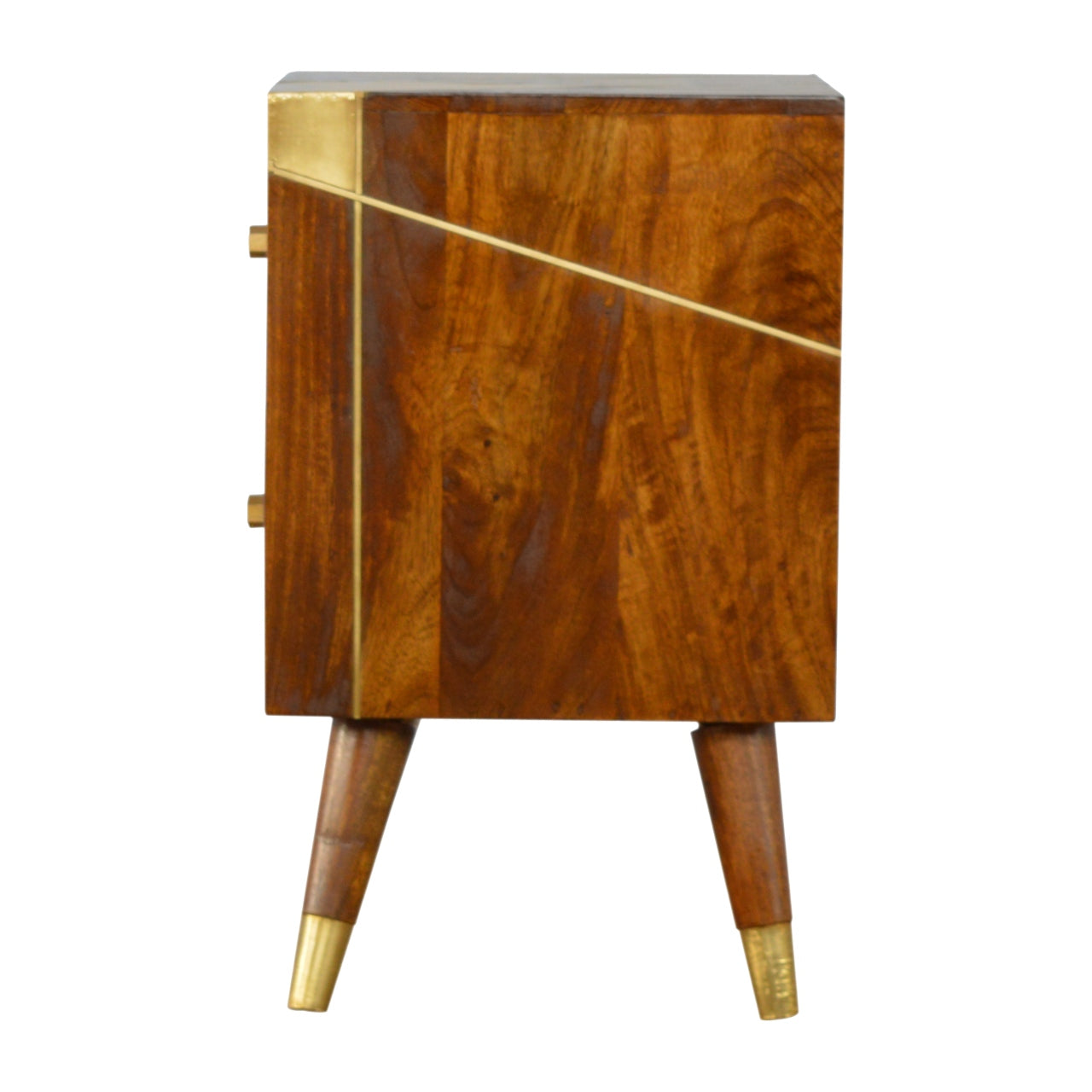 Golden Geometry Chestnut Bedside Table