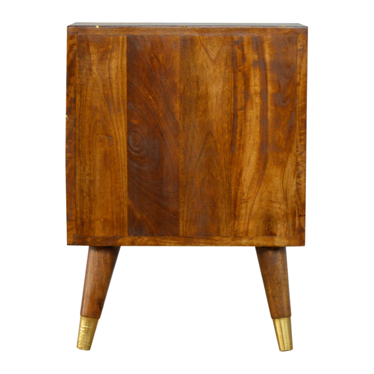 Golden Geometry Chestnut Bedside Table
