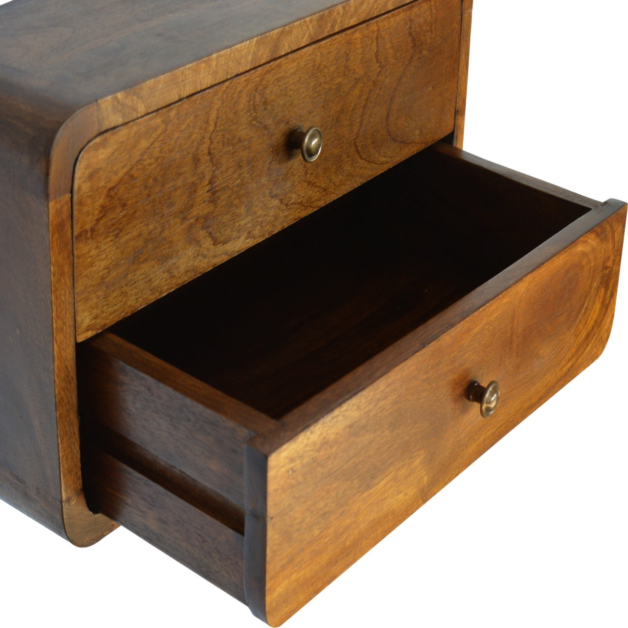 Floating Bedside Table in Chestnut Finish