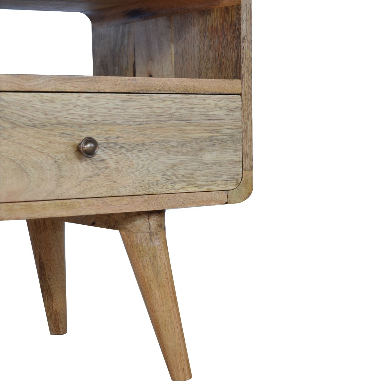 Rounded Media Unit in Oak Finish