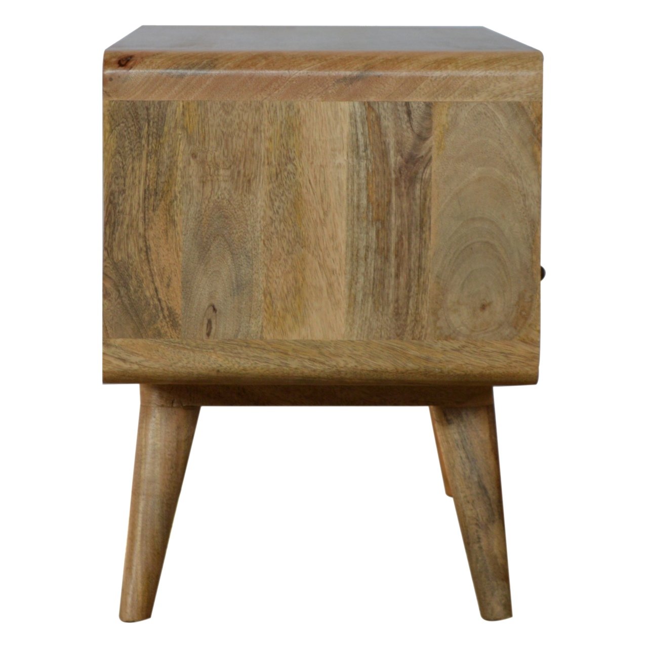 Rounded Media Unit in Oak Finish