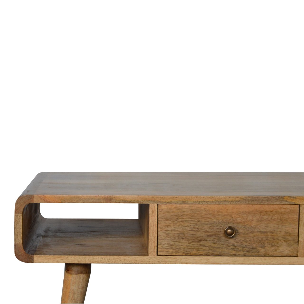 Scandinavian Rounded Coffee Table in Oak-like Finish