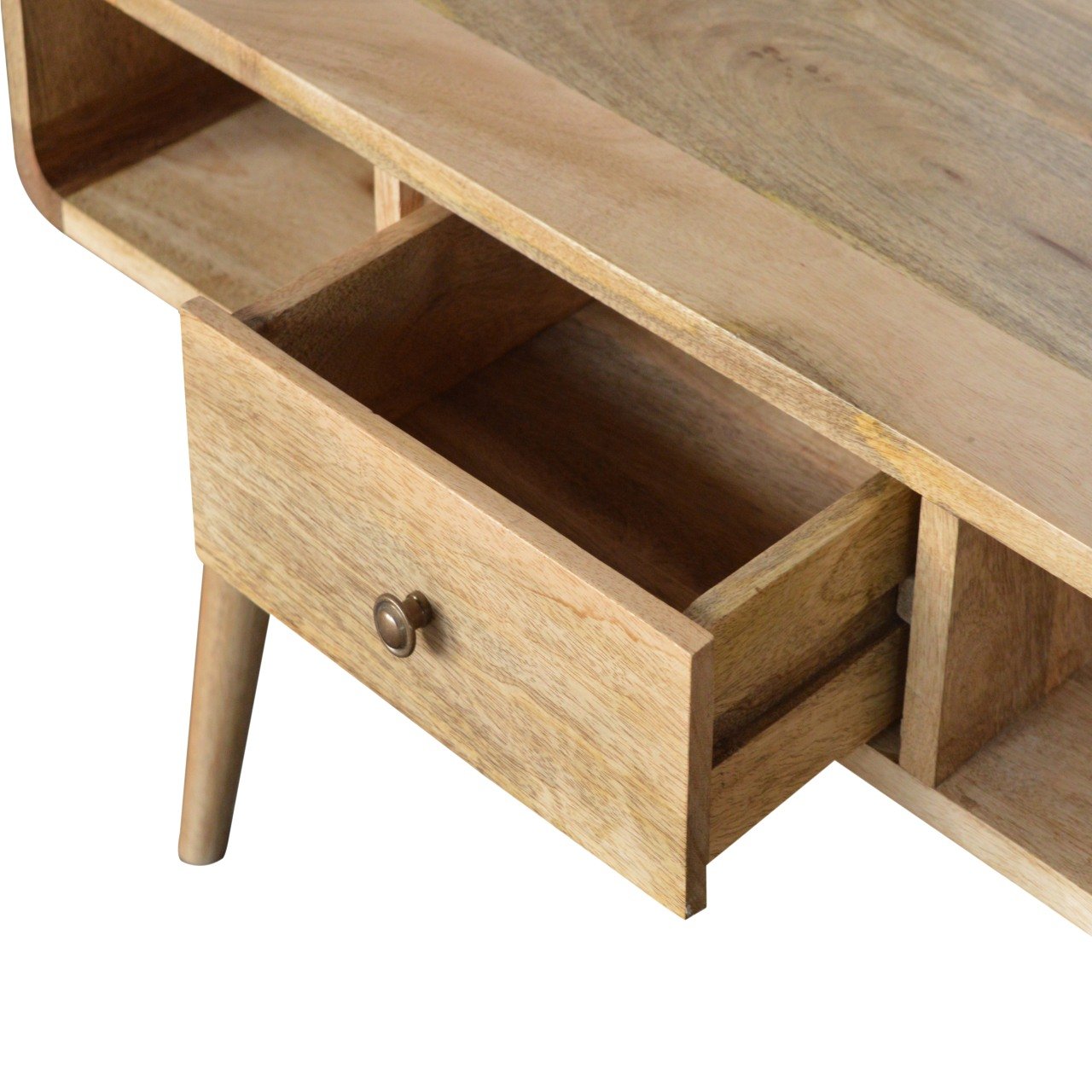 Scandinavian Rounded Coffee Table in Oak-like Finish