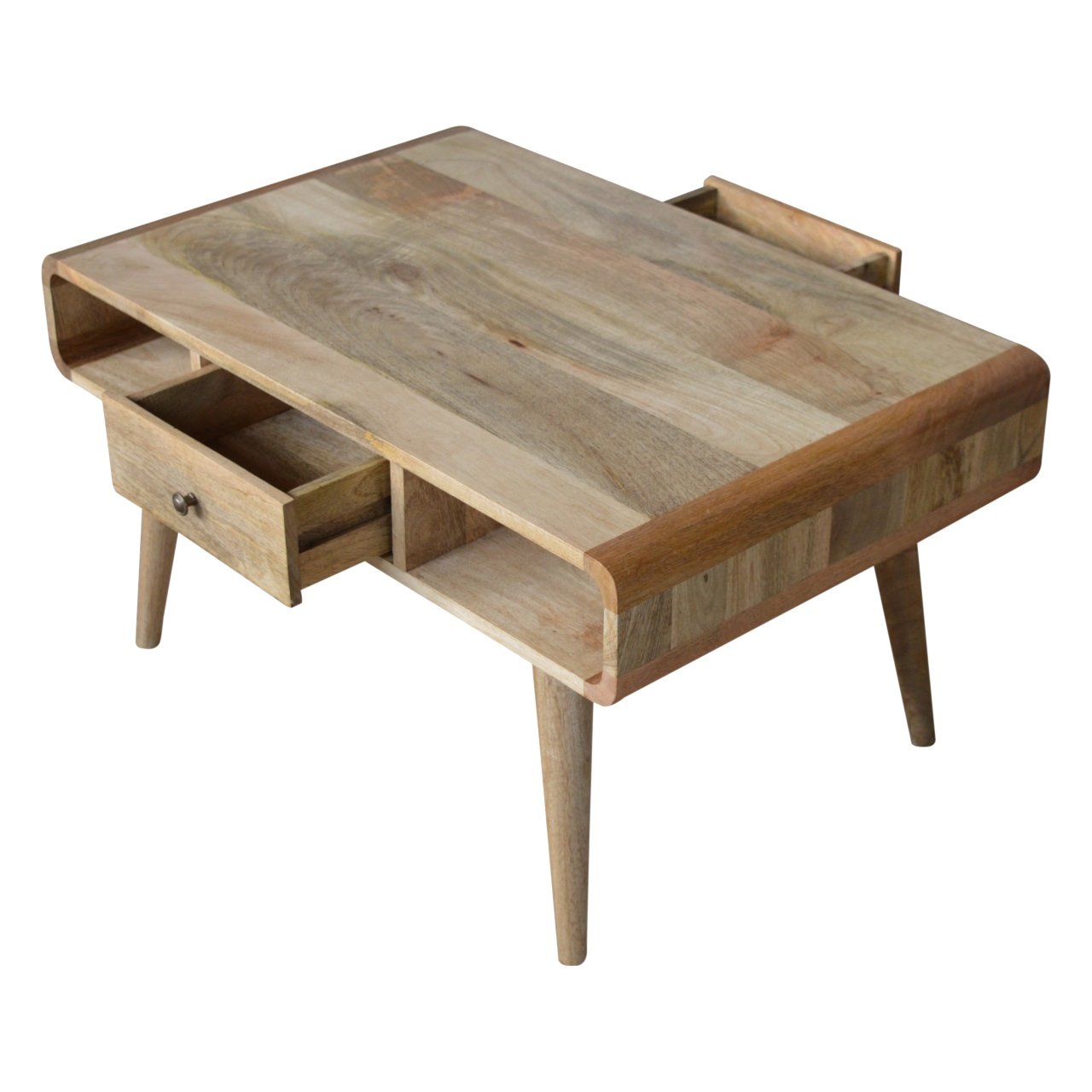 Scandinavian Rounded Coffee Table in Oak-like Finish