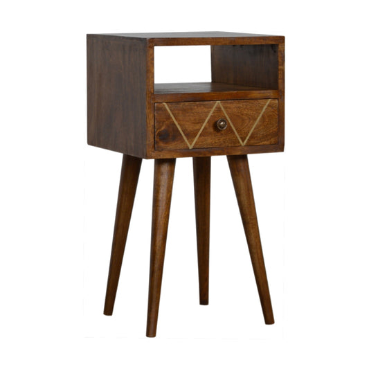 Geo - Brass Inlay Bedside Table