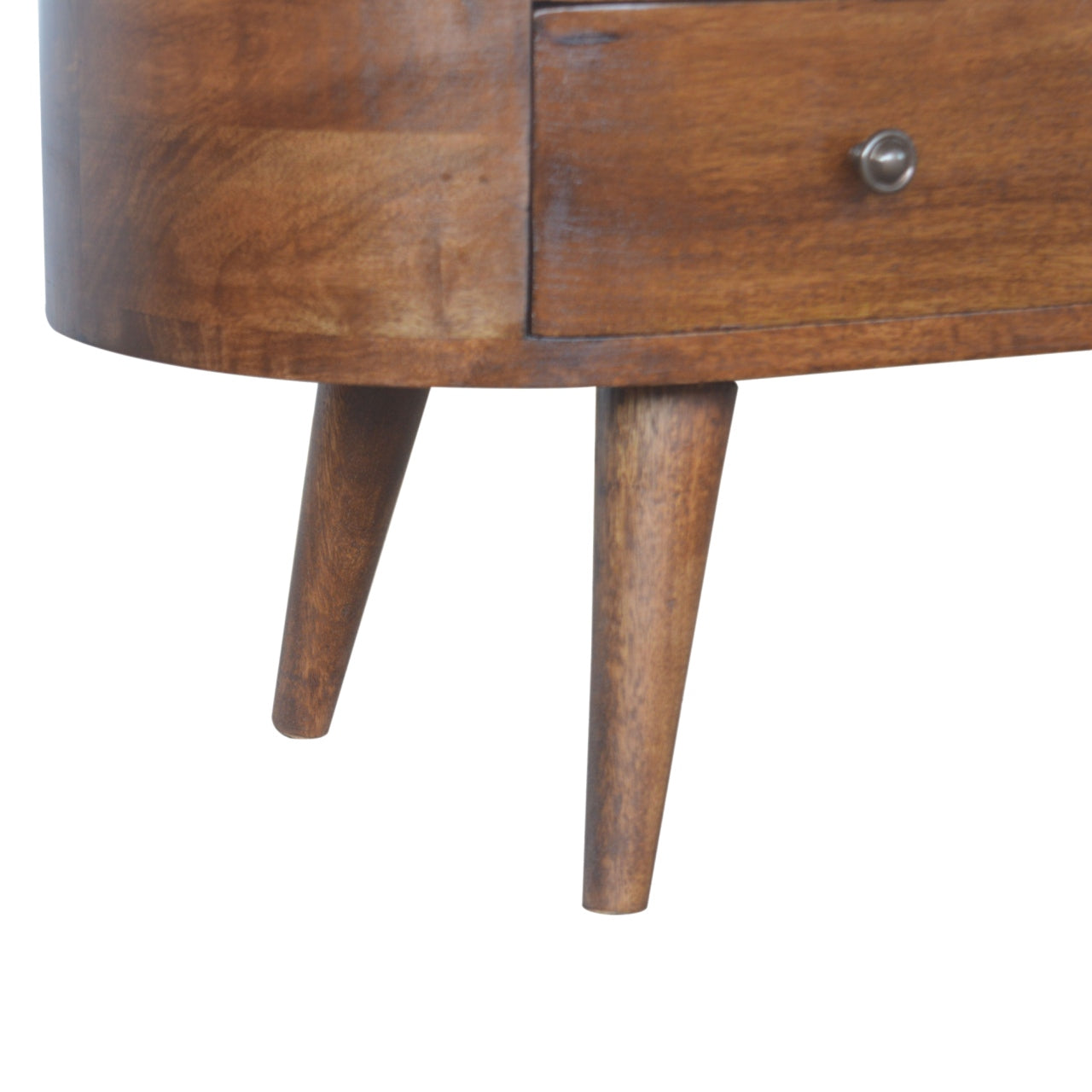 Rounded Entertainment Unit in Chestnut Finish
