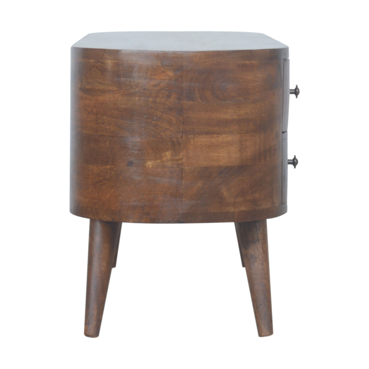 Rounded Entertainment Unit in Chestnut Finish