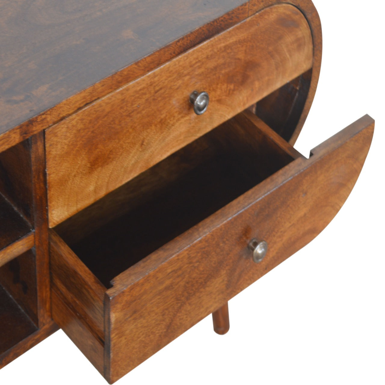 London Media Unit in Chestnut Finish