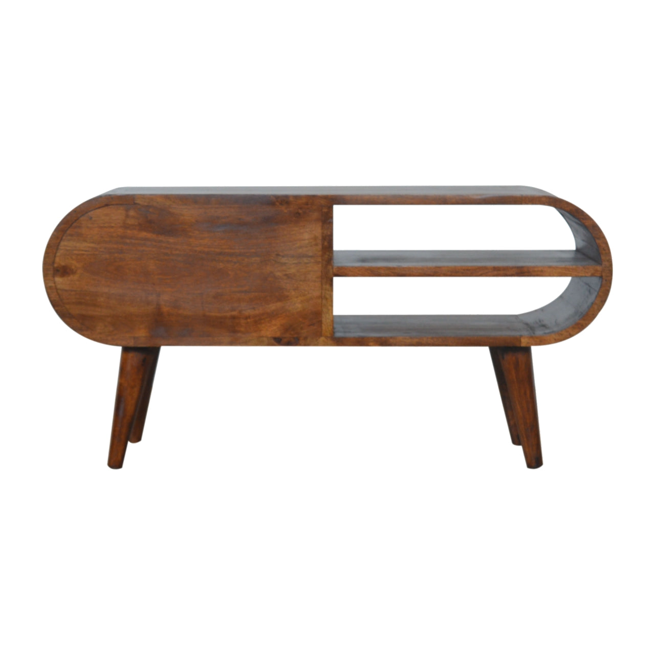 London Media Unit in Chestnut Finish