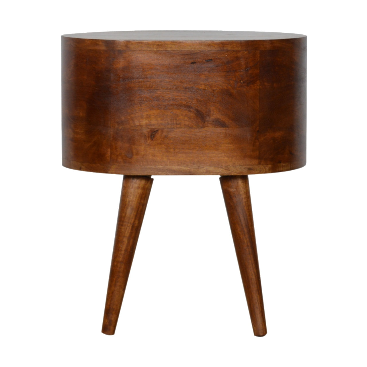 Rounded Bedside Table in Chestnut Finish
