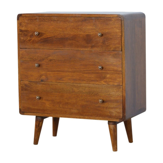 Rounded Chestnut Chest Of Drawers - V - LOOX