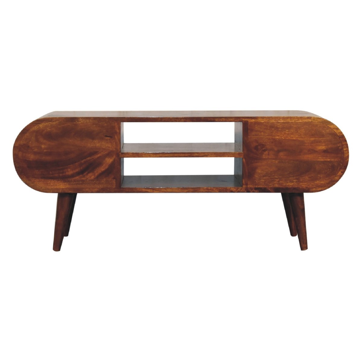 Solid Wood Rounded Media Unit - V - LOOX
